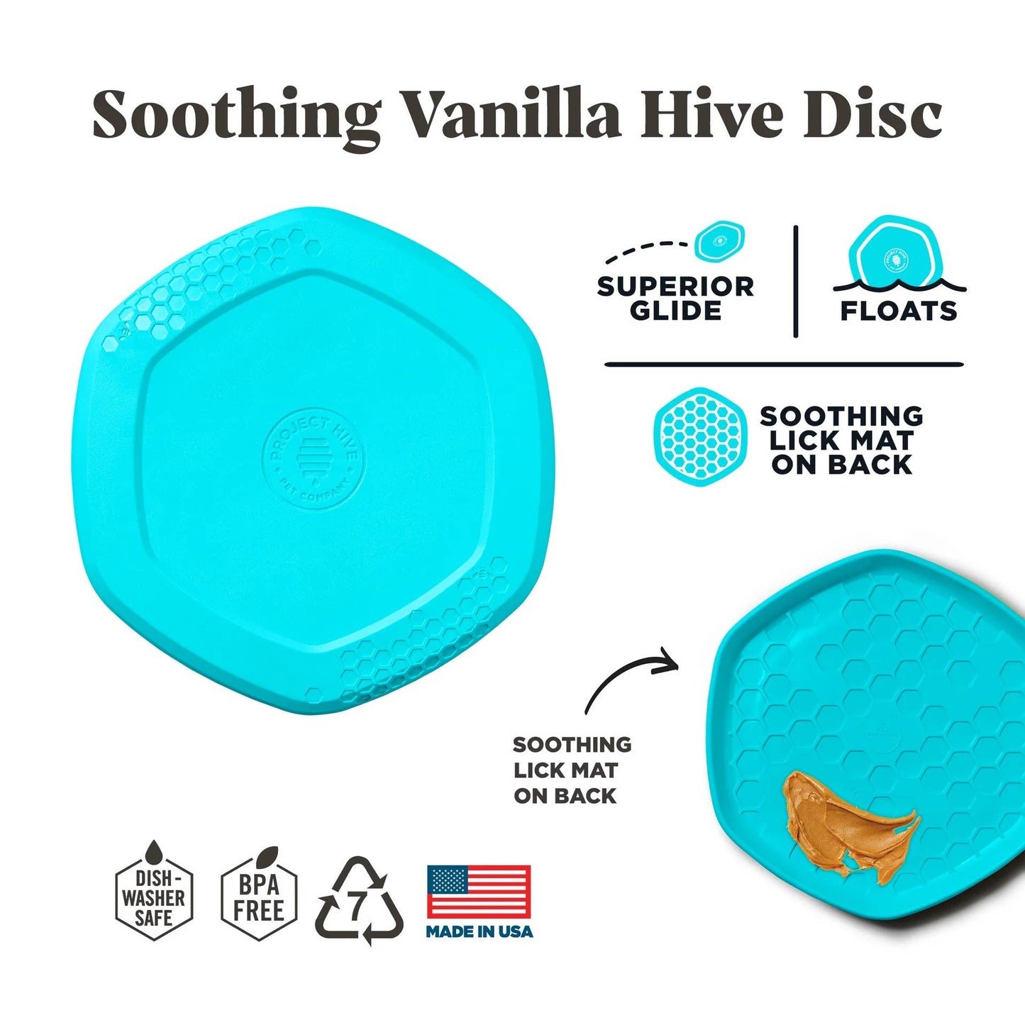 Project Hive Soothing Vanilla Scent Hive Disc & LickMat Blue