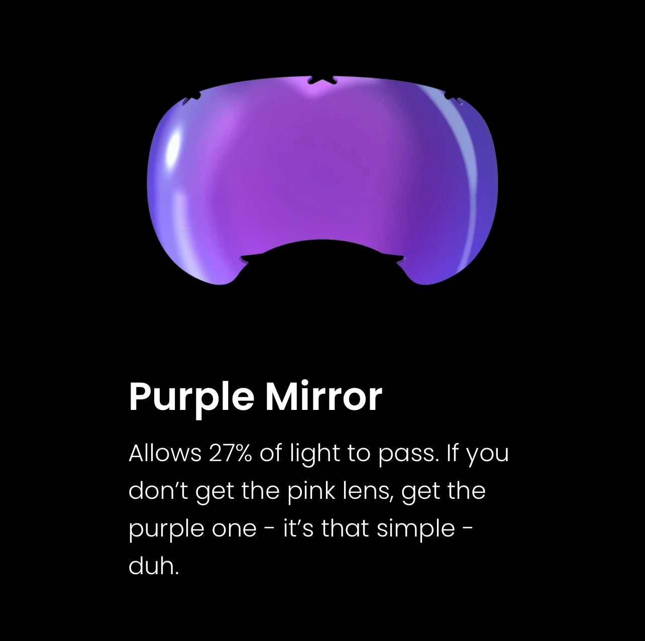 V2 Purple Mirror Lenses 1pk