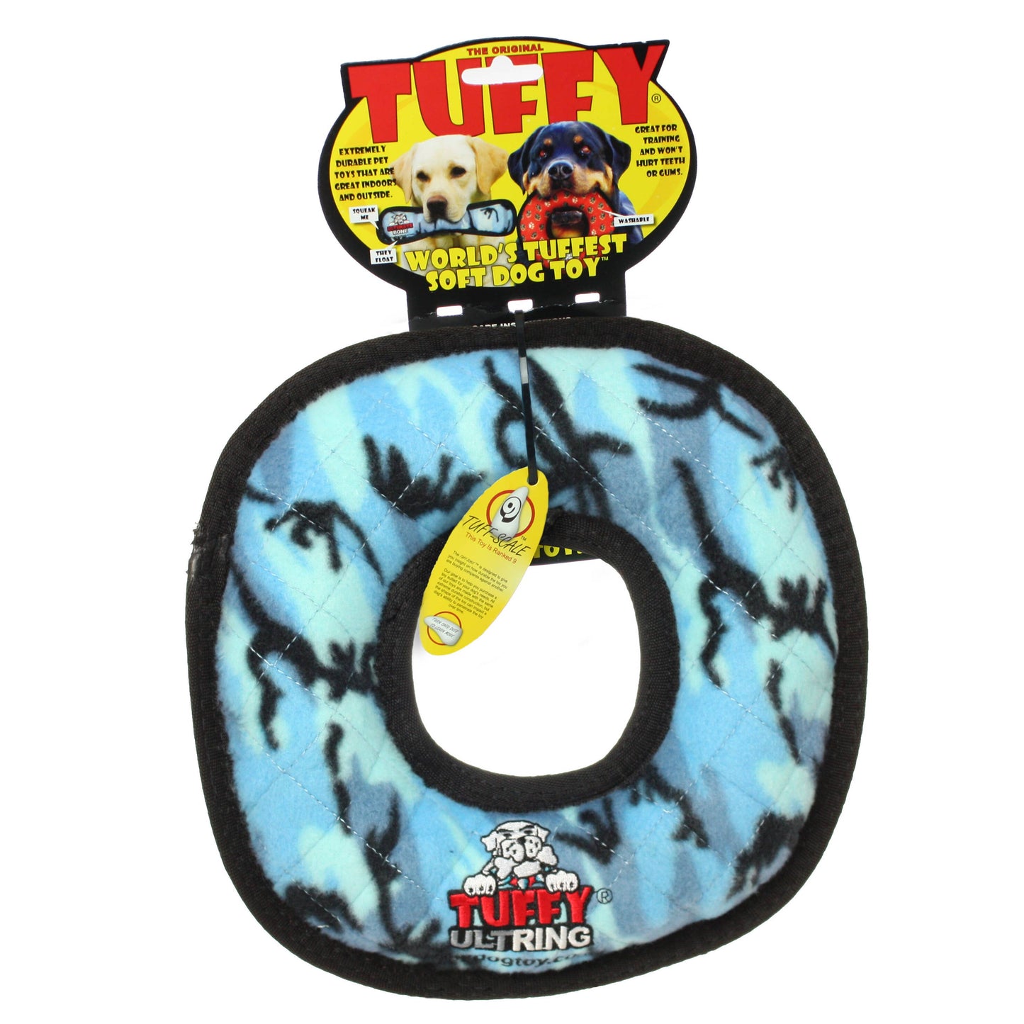 Tuffy Ultimate Ring - Camo Blue, Durable, Squeaky Dog Toy