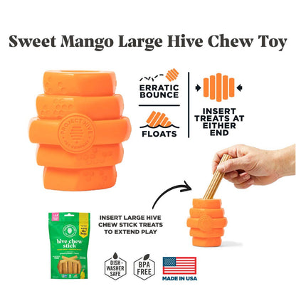 Project Hive Sweet Mango Scent Hive Chew Toy Orange Large