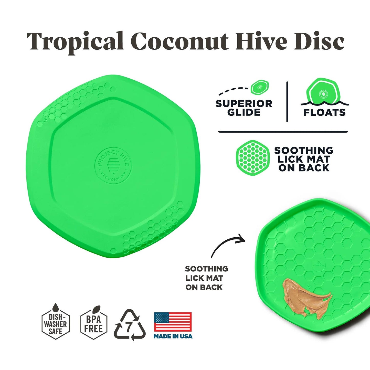 Project Hive Tropical Coconut Scent Hive Disc & Lick Mat Grn